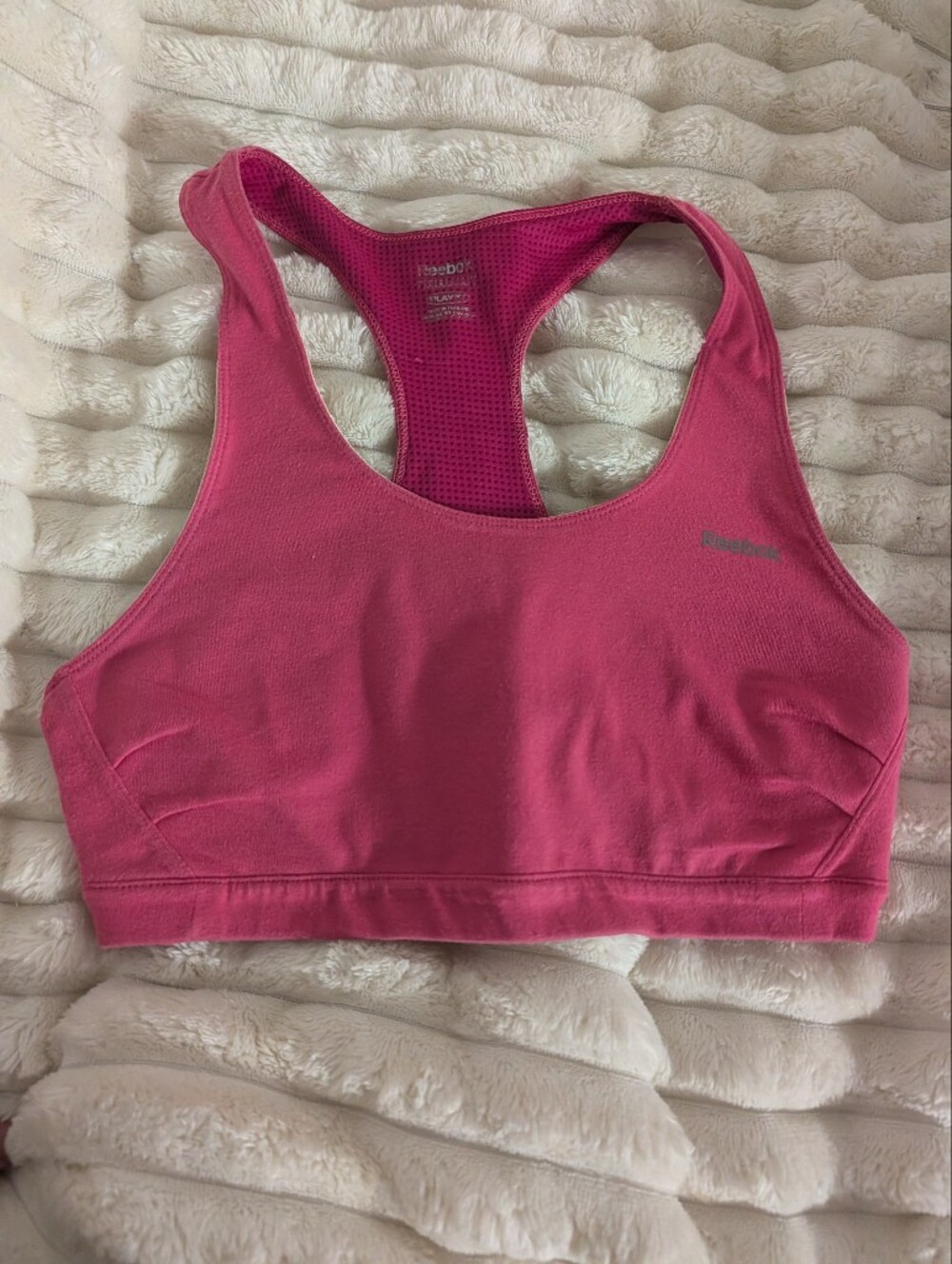Reebok Hot Pink Mesh-Back Sports Bra